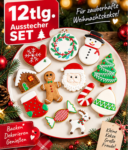 12tlg weihnachts ausstecher - weihnachts,